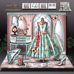 Pink Turquoise Dressing Room Card Mini Kit