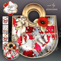 Poppy Flower Handbag Card Mini Kit