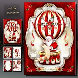 Christmas Hot Balloon with Santa Card Mini Kit
