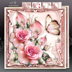 Soft Pink Bouquet Roses with Callas Mini Kit