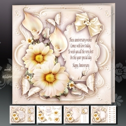 Cream Anniversary Wedding Card Mini Kit