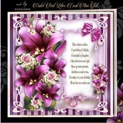 Violet Red Lilies Card Mini Kit