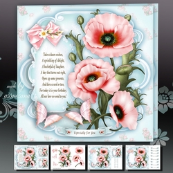 Pink Poppies Card Mini Kit