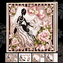Lady with Roses Card Mini Kit