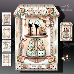 Soft Polka Dot Boutique Shaped Card Kit