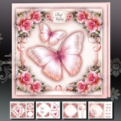 Soft Pink Butterflies with Roses Mini Kit