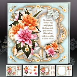 Vintage Beautiful Dahlia Bouquet Mini Kit