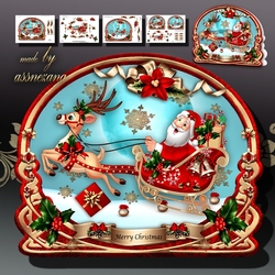 Christmas Eve with Cute Santa and Reindeer Mini Kit