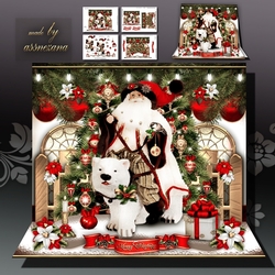 Santa Claus with Polar Bear Card