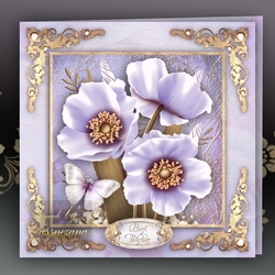Lilac Poppies Card Mini Kit