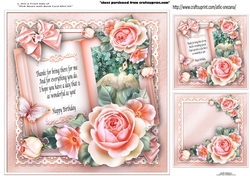 Topper Pink Roses with Book