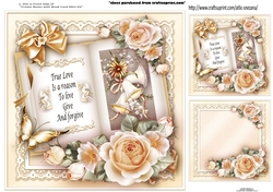 Topper Cream Roses with Book