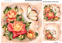 Topper Peach Yellow Roses