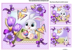 Topper Easter Cute Rabbit with Crocus