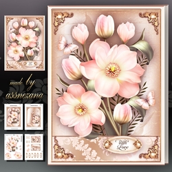 Pink Magnolia Card Mini Kit