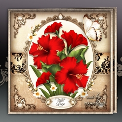 Red Hibiscus Card Mini Kit