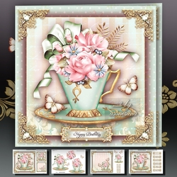 Beautiful Teacup with Roses Mini Kit