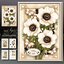 Wedding Anniversary Birthday Cream Anemone Card