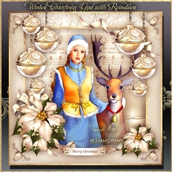 Winter Christmas Girl with Reindeer Mini Kit