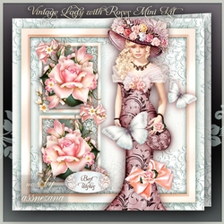 Vintage Lady with Roses Mini Kit4