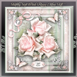 Shabby Soft Pink Roses Mini Kit