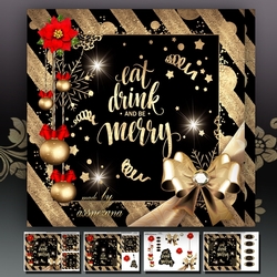 Eat Drink and Be Merry Christmas Card Mini Kit