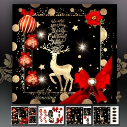 Golden Black Christmas Card With Reindeer Mini Kit