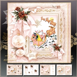 Vintage Christmas Santa in The Sky Mini Kit