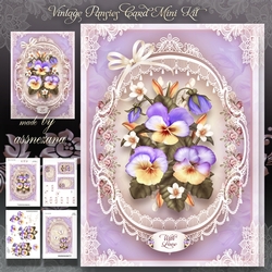 Vintage Pansies Card Mini Kit