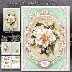 Vintage Yellow Roses Card Mini Kit