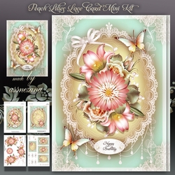 Peach Lilies Lace Card Mini Kit