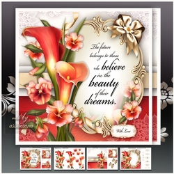 Bouquet Callas Pansies Card Mini Kit