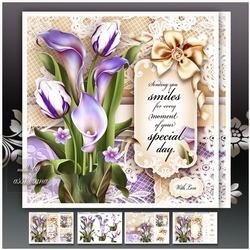 Purple Callas Tulips Card Mini Kit