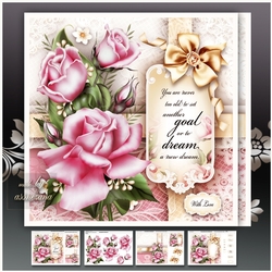 Bouquet of Pink Roses Card Mini Kit