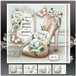Soft Roses with Elegant Shoes Card Mini Kit