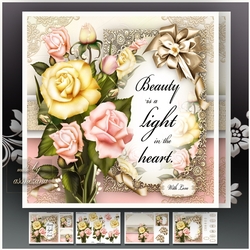 Bouquet of Soft Roses Card Mini Kit