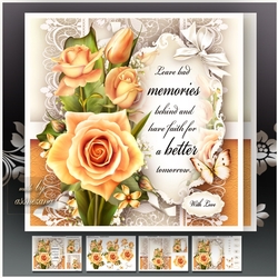 Yellow Orange Roses Lace Mini Kit