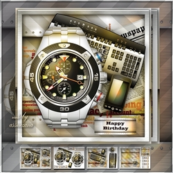 Silver Male Watch Card Mini Kit