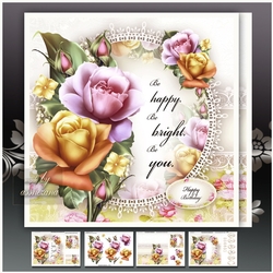 Fresh Bouquet of Roses Card Mini Kit