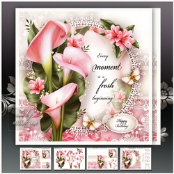 Pink Callas Bouquet Card Mini Kit