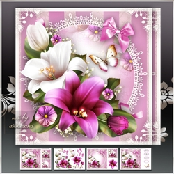 White Bordo Lilies Mini Kit