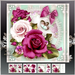 Bordo White Roses Bouquet Mini Kit