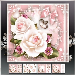 White Pink Roses Mini Kit