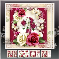 Bordeaux Shabby Chic Bouquet Mini Kit