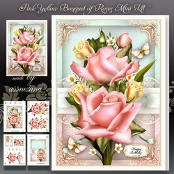 Pink Yellow Bouquet of Roses Mini Kit
