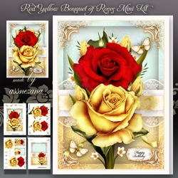 Red Yellow Bouquet of Roses Mini Kit