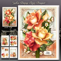 Yellow Orange Roses Bouquet
