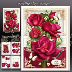 Bordeaux Roses Bouquet Card