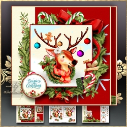 Cute Reindeer with Baubles Mini Kit