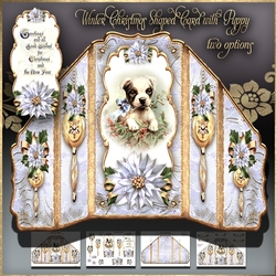 Winter Christmas Shaped Card with Puppy Mini Kit